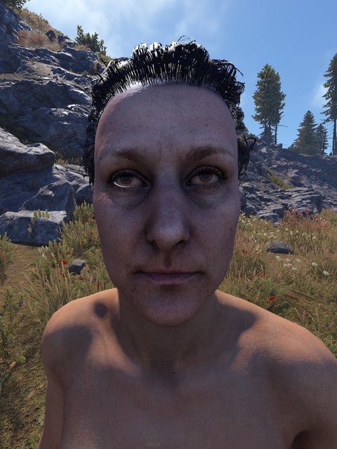 european female, bun