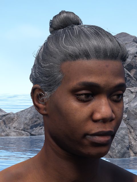 african female, bun